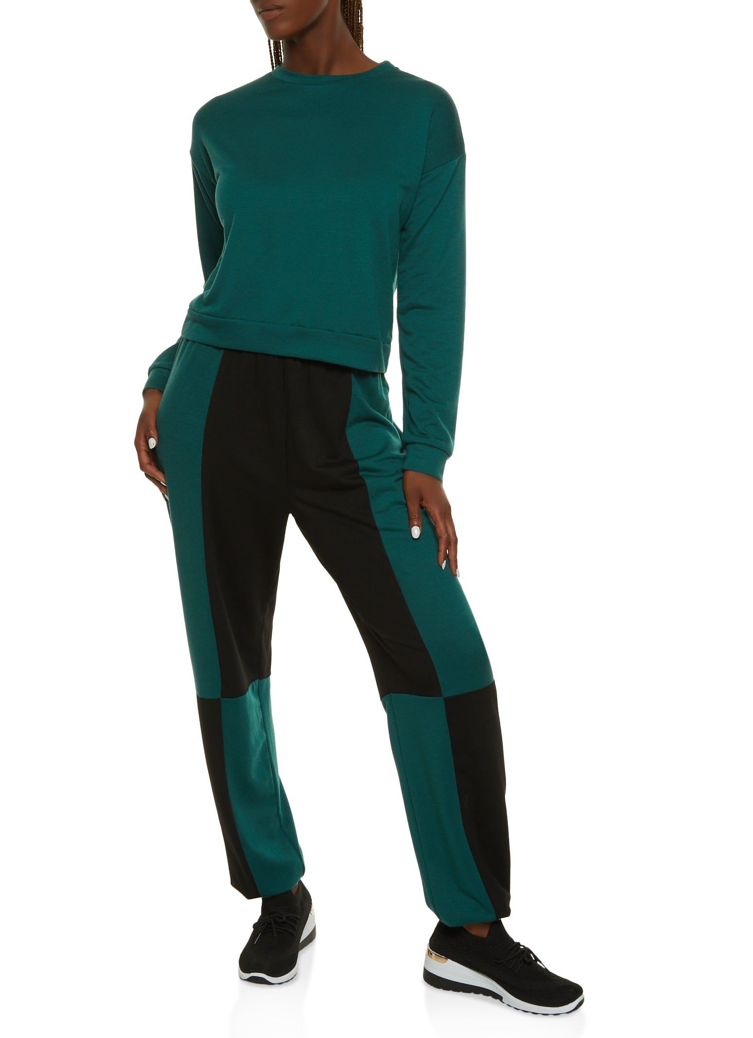 Solid Crew Neck Pullover Sweatshirt sold by Rainbow product image thumbnail 2