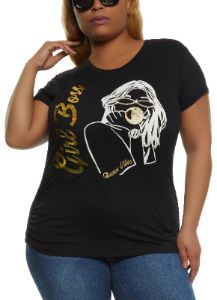 Plus Size Girl Boss Embossed Foil Graphic Tee sold by Rainbow