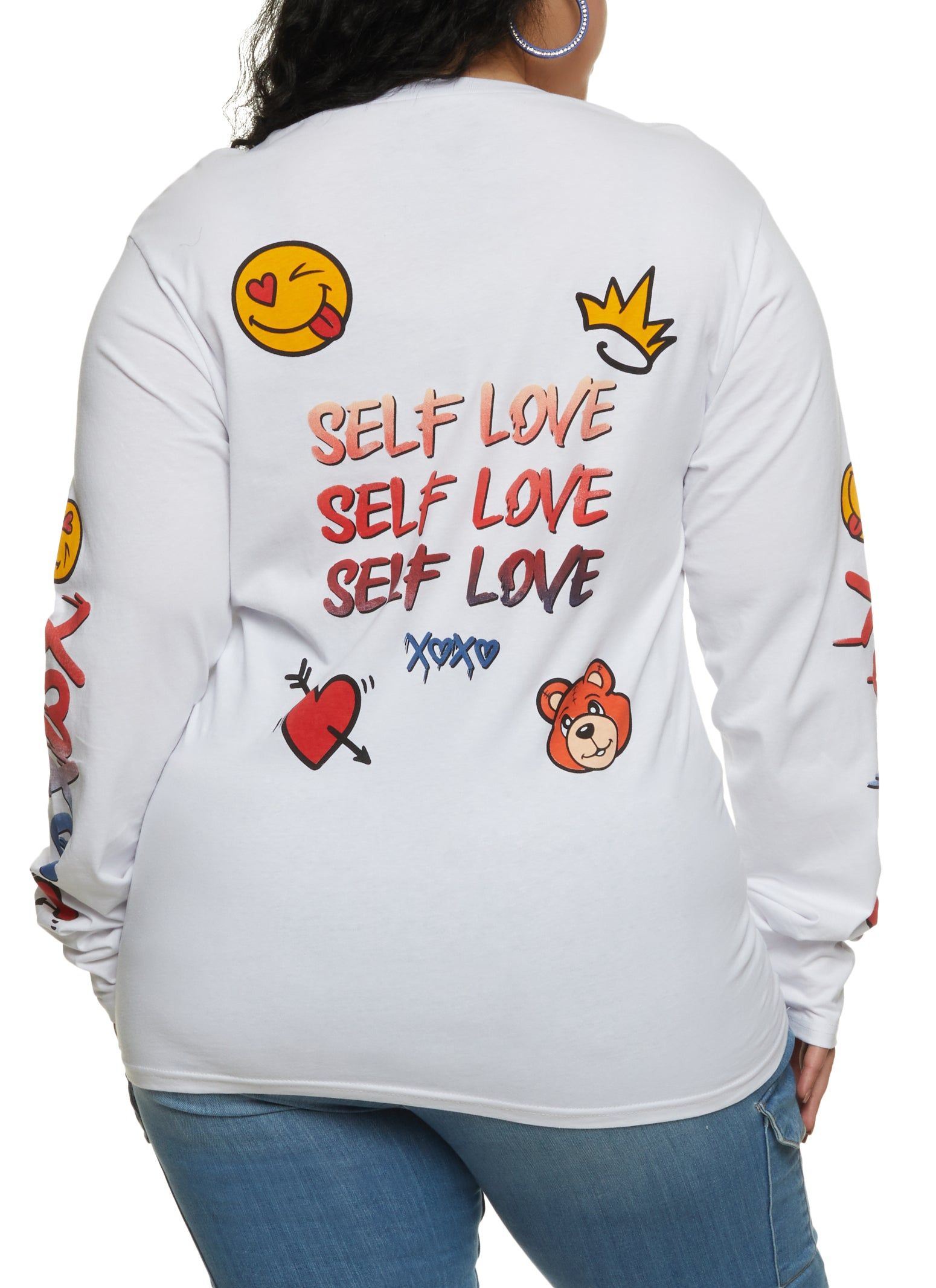 Plus Size Self Love Graphic Long Sleeve Tee sold by Rainbow product image thumbnail 2