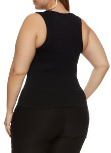 Plus Size Textured Knit Cropped Tank Top sold by Rainbow