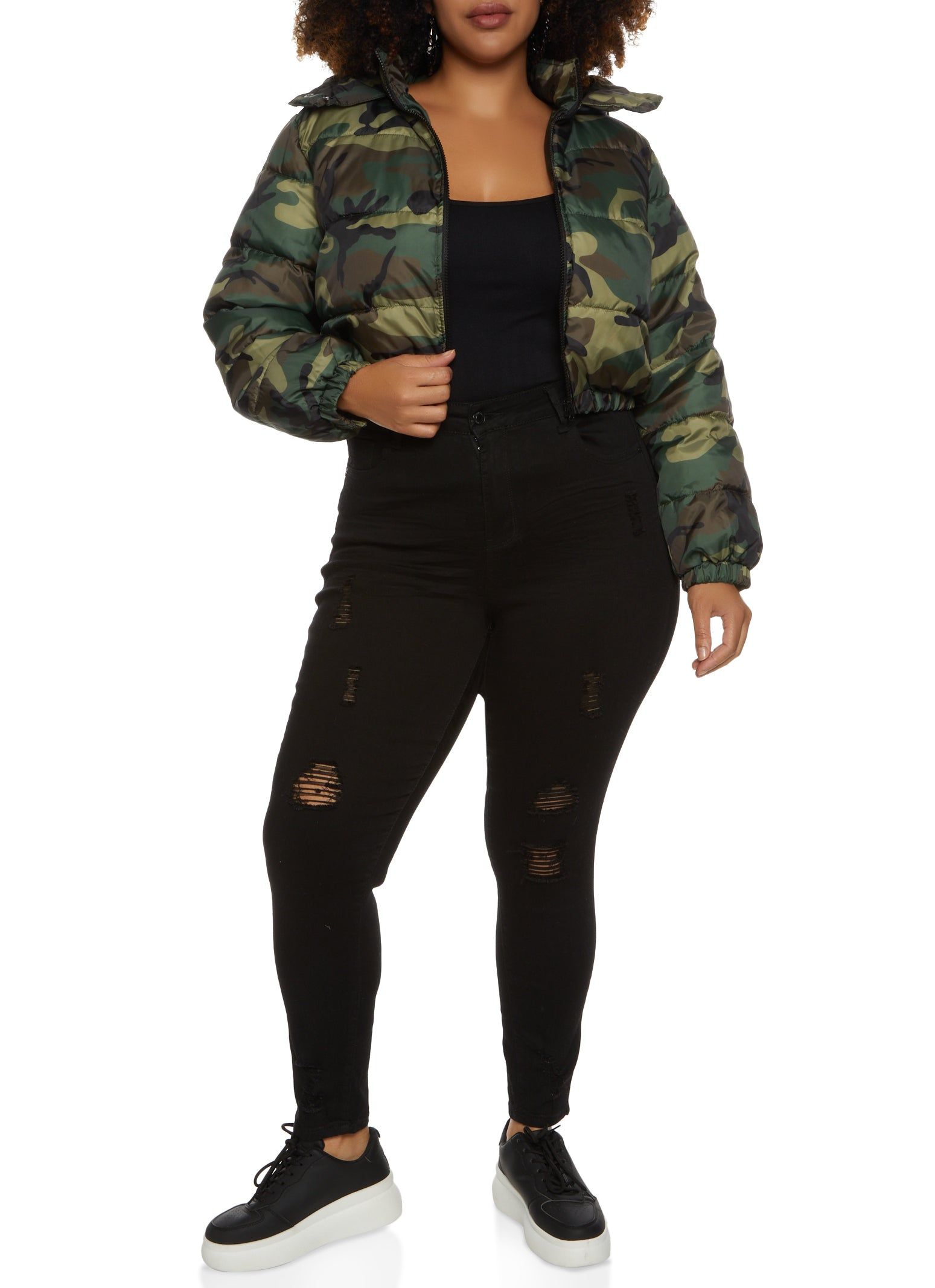Plus Size Camo Puffer Jacket sold by Rainbow product image thumbnail 2