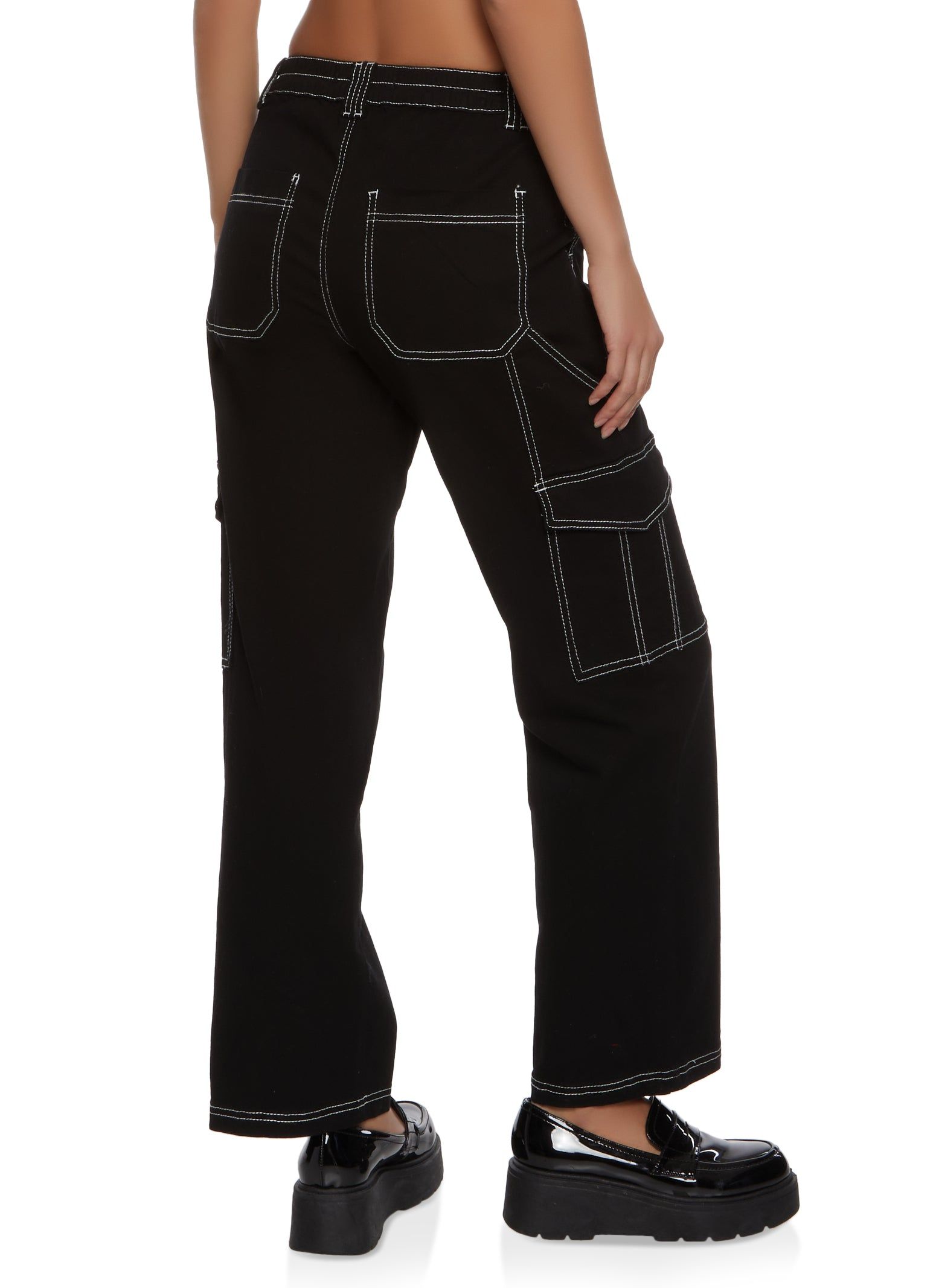 Contrast Stitch Cargo Pocket Pants sold by Rainbow product image thumbnail 3
