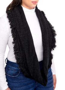 Textured Knit Frayed Infinity Scarf sold by Rainbow
