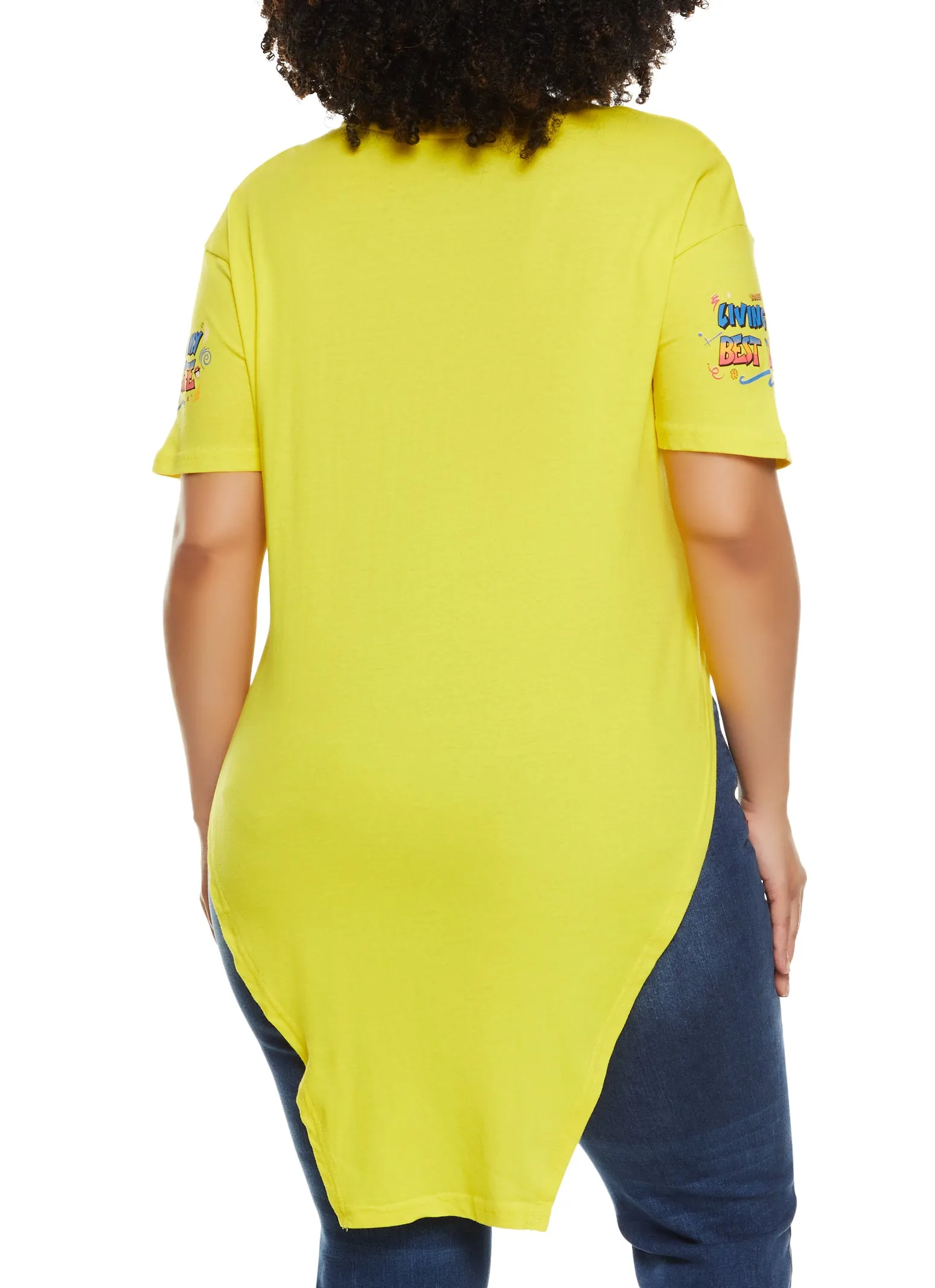 Plus Size Living My Best Life Notch Neck Graphic Tee sold by Rainbow product image thumbnail 3