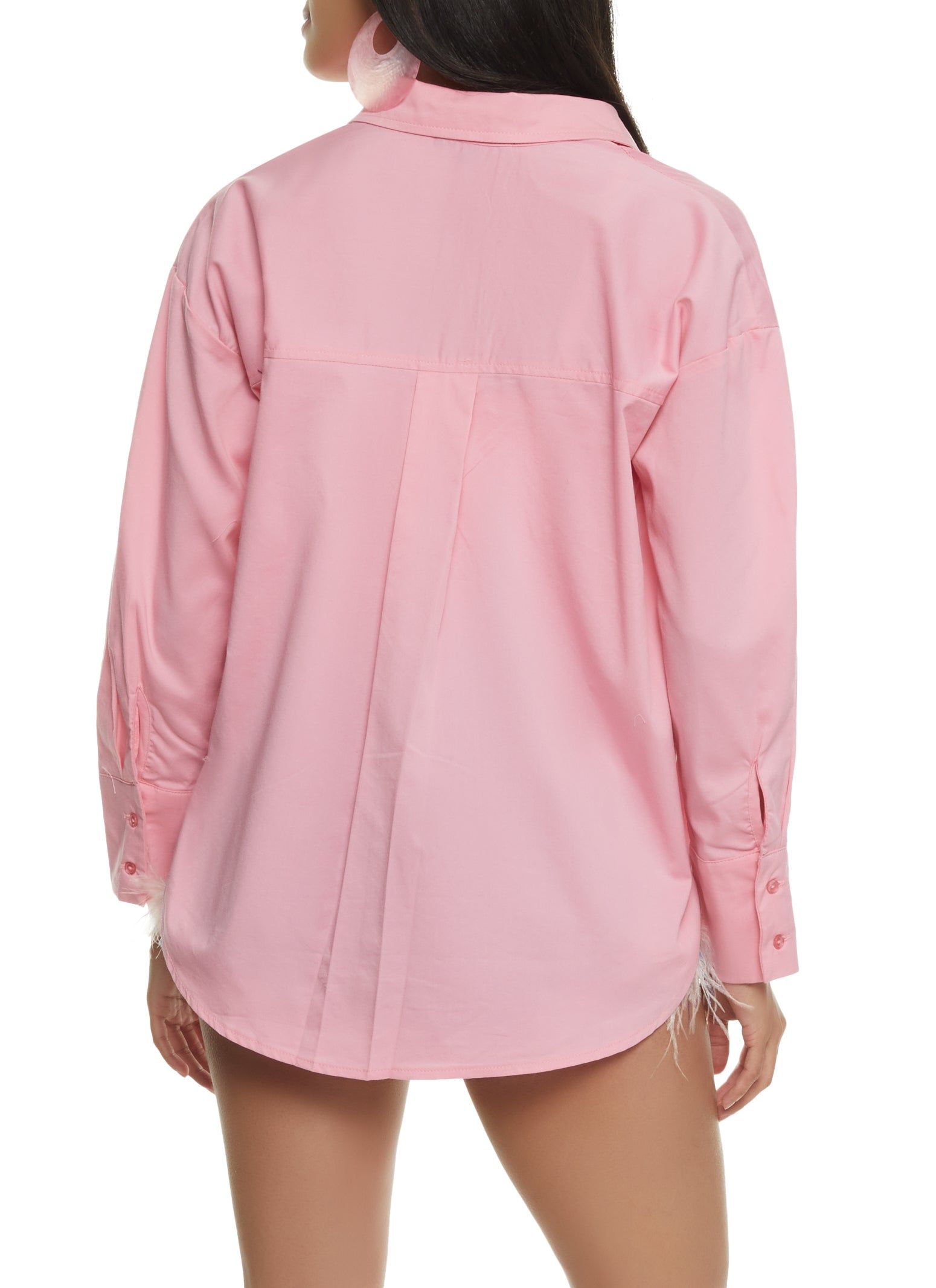 Solid Button Front Tunic Shirt sold by Rainbow product image thumbnail 3