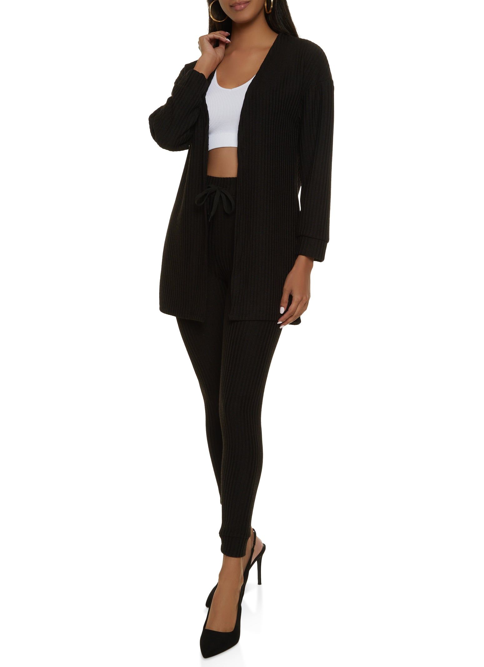 Basic Ribbed Knit Cardigan sold by Rainbow product image thumbnail 2