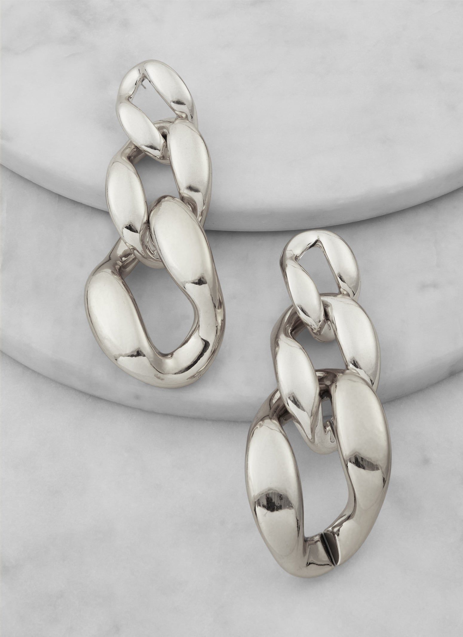 Metallic Chunky Chain Link Drop Earrings sold by Rainbow product image thumbnail 2