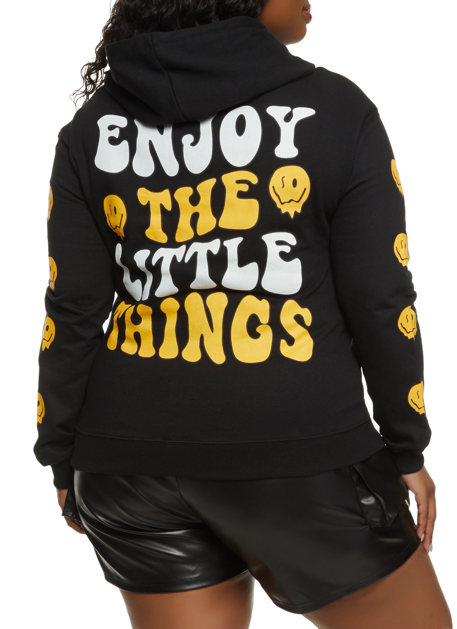 Plus Size Enjoy The Little Things Zip Front Hoodie sold by Rainbow product image thumbnail 2