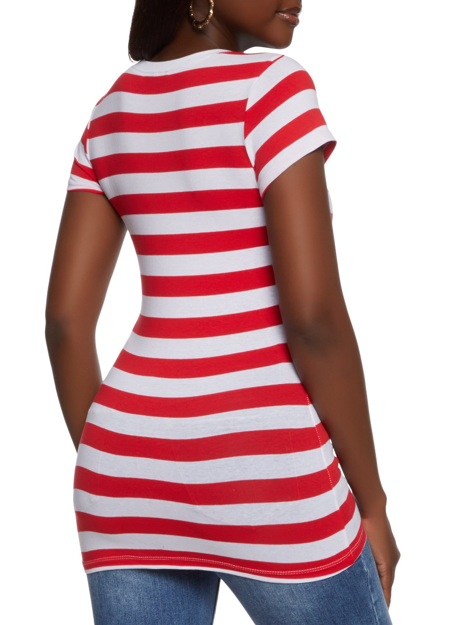 Striped Crew Neck Tee sold by Rainbow product image thumbnail 2