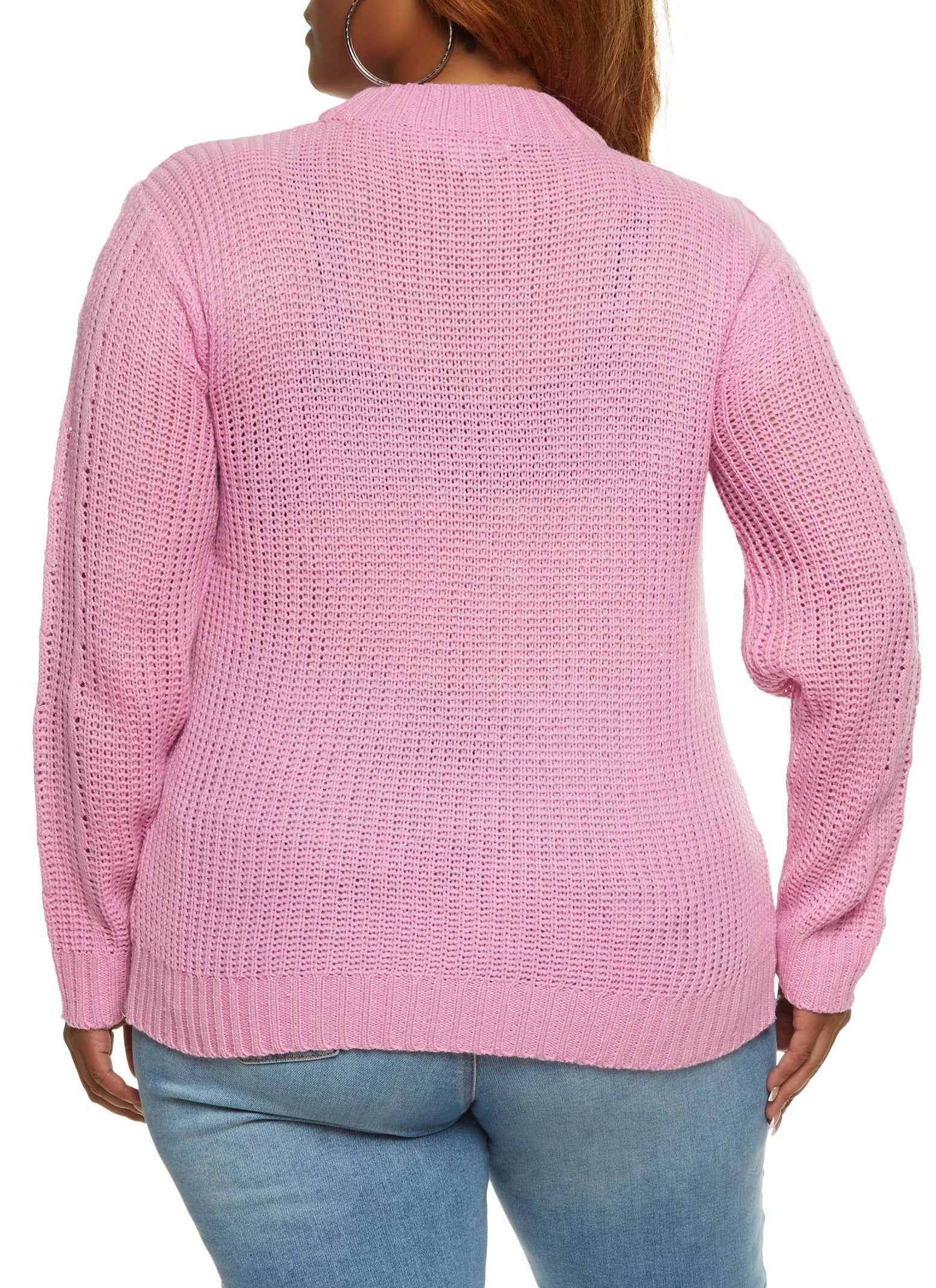 Plus Size Fringe Cable Knit Sweater sold by Rainbow product image thumbnail 2