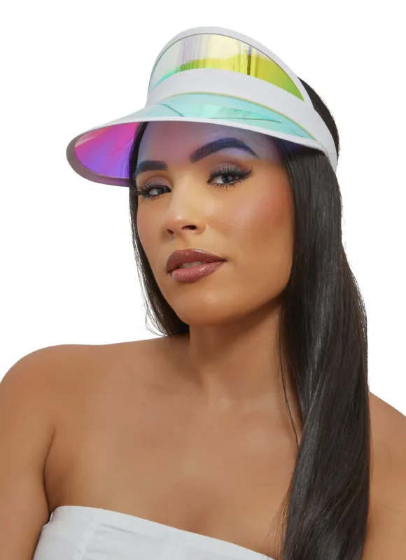Iridescent Contrast Trim Sun Visor sold by Rainbow