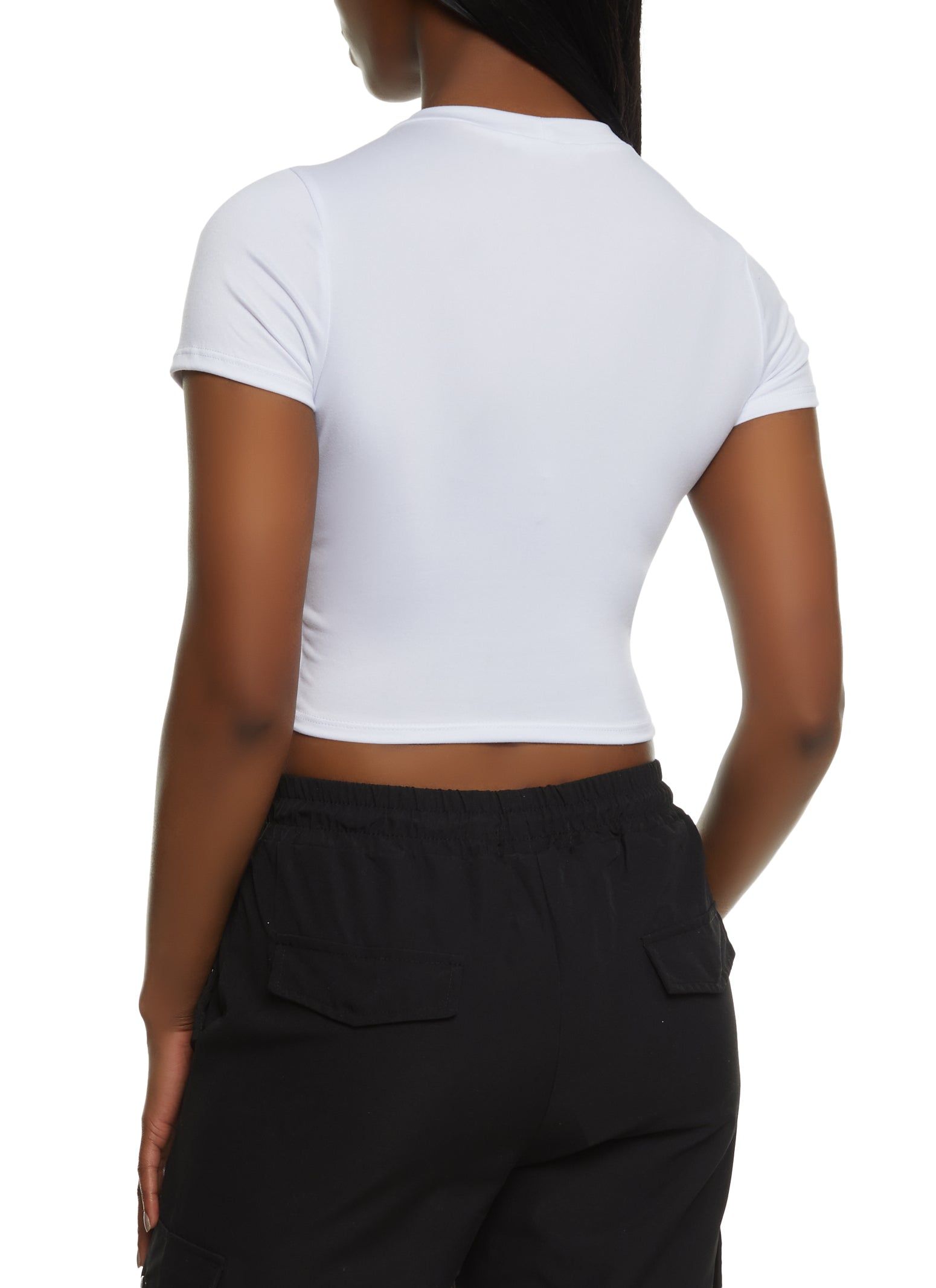 Buckle Corset Illusion Graphic Crop Top sold by Rainbow product image thumbnail 2