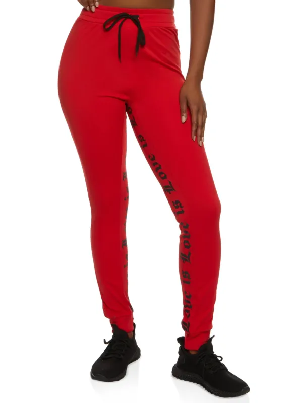 Love Is Graphic Joggers sold by Rainbow
