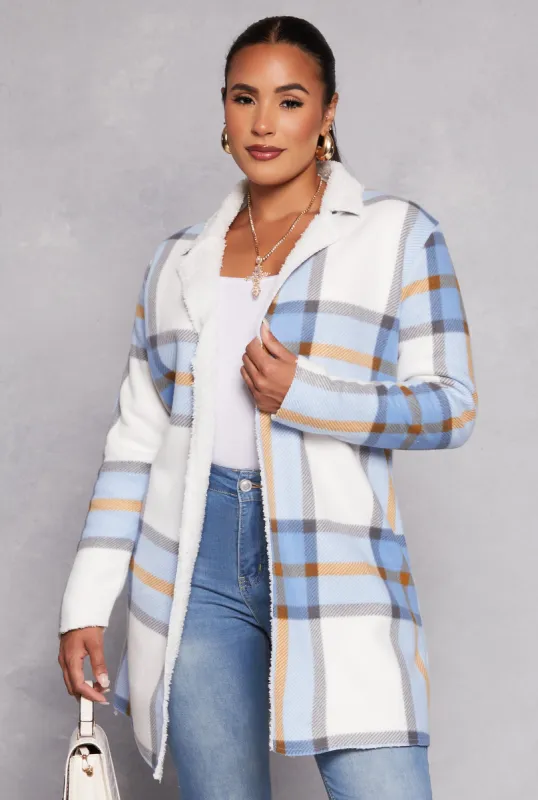 Plaid Open Front Coat sold by Rainbow