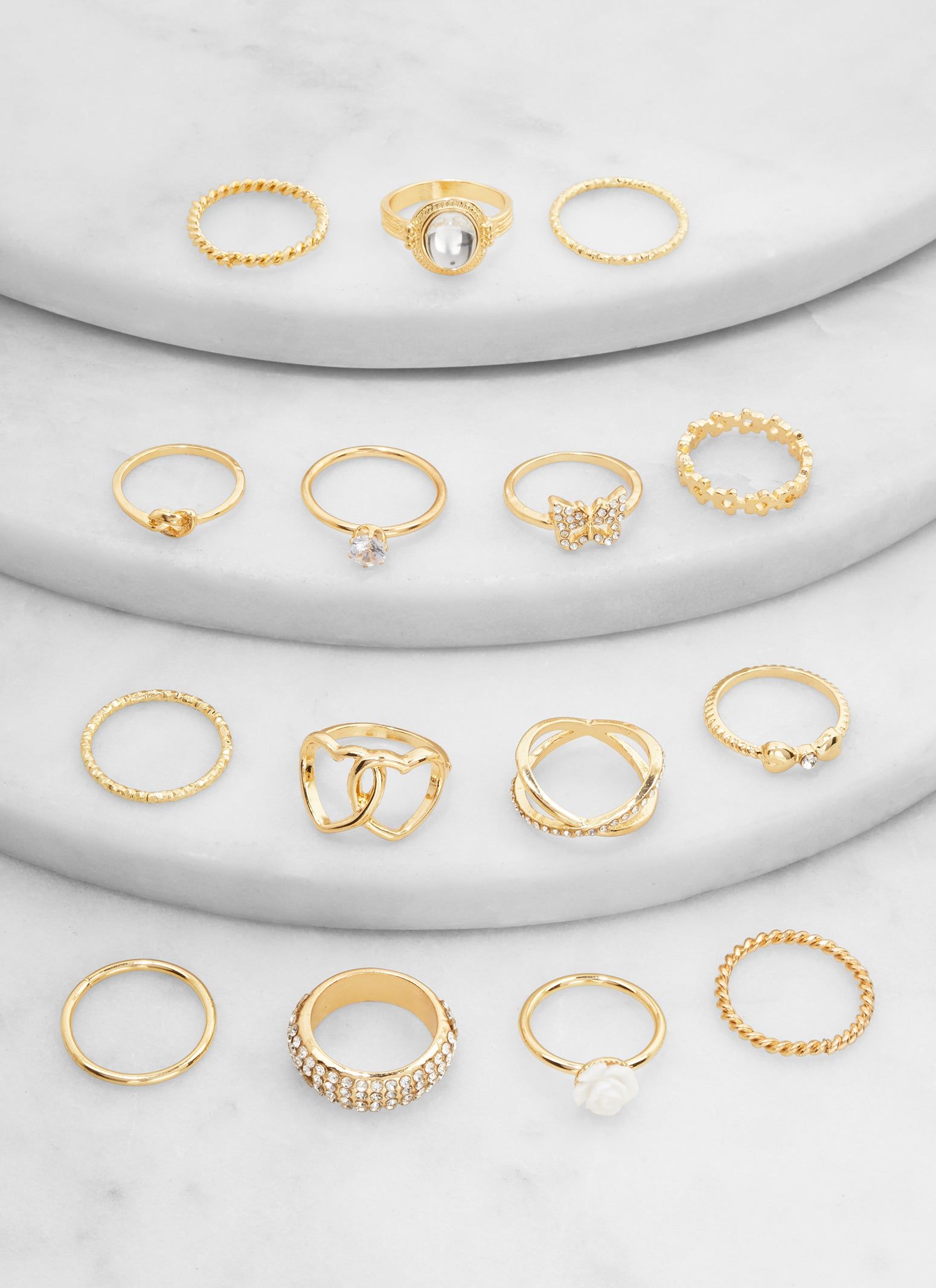 Cubic Zirconia Rings Set of 15 sold by Rainbow