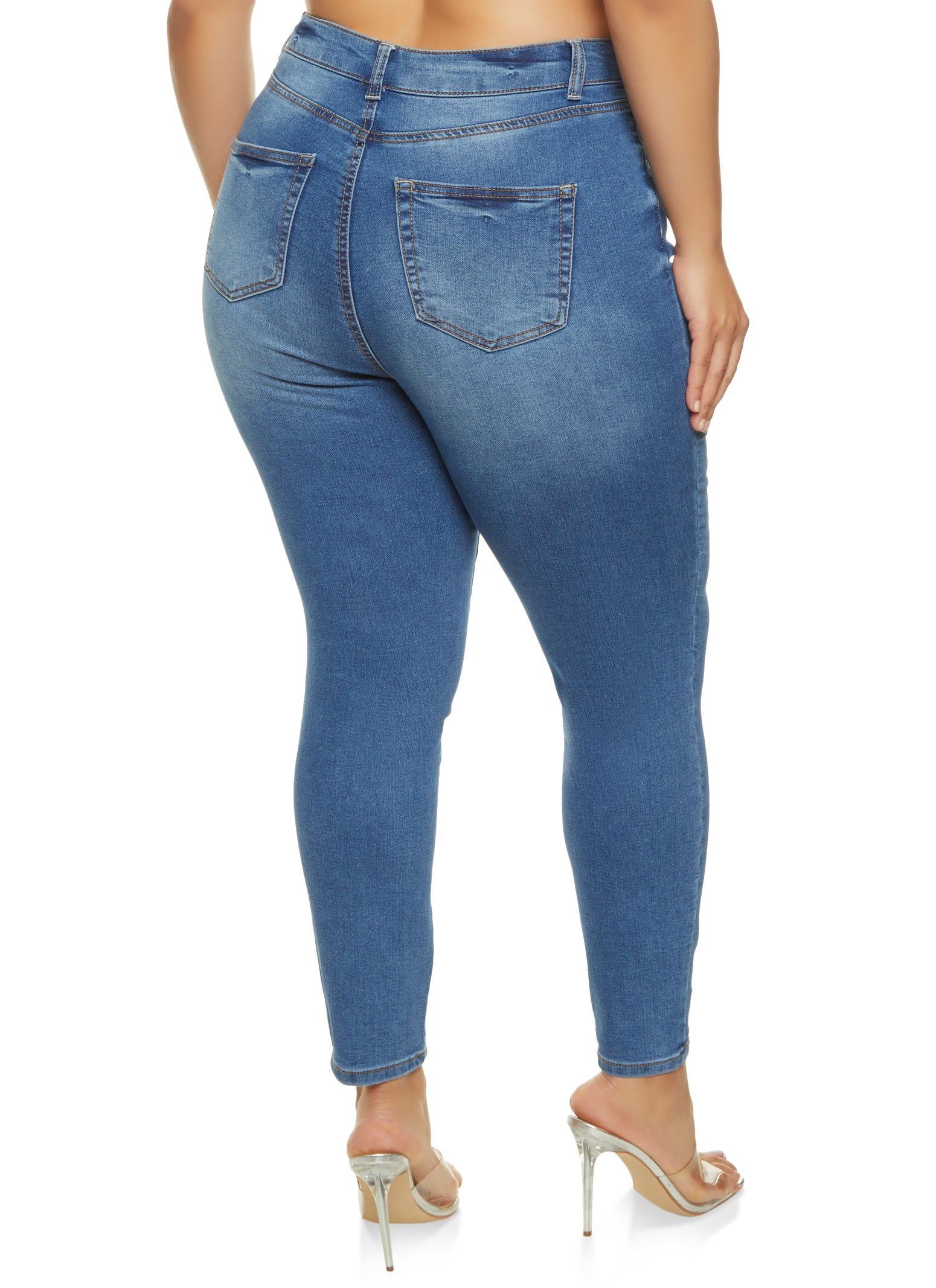 Plus Size WAX Whiskered High Waisted Skinny Jeans sold by Rainbow product image thumbnail 2
