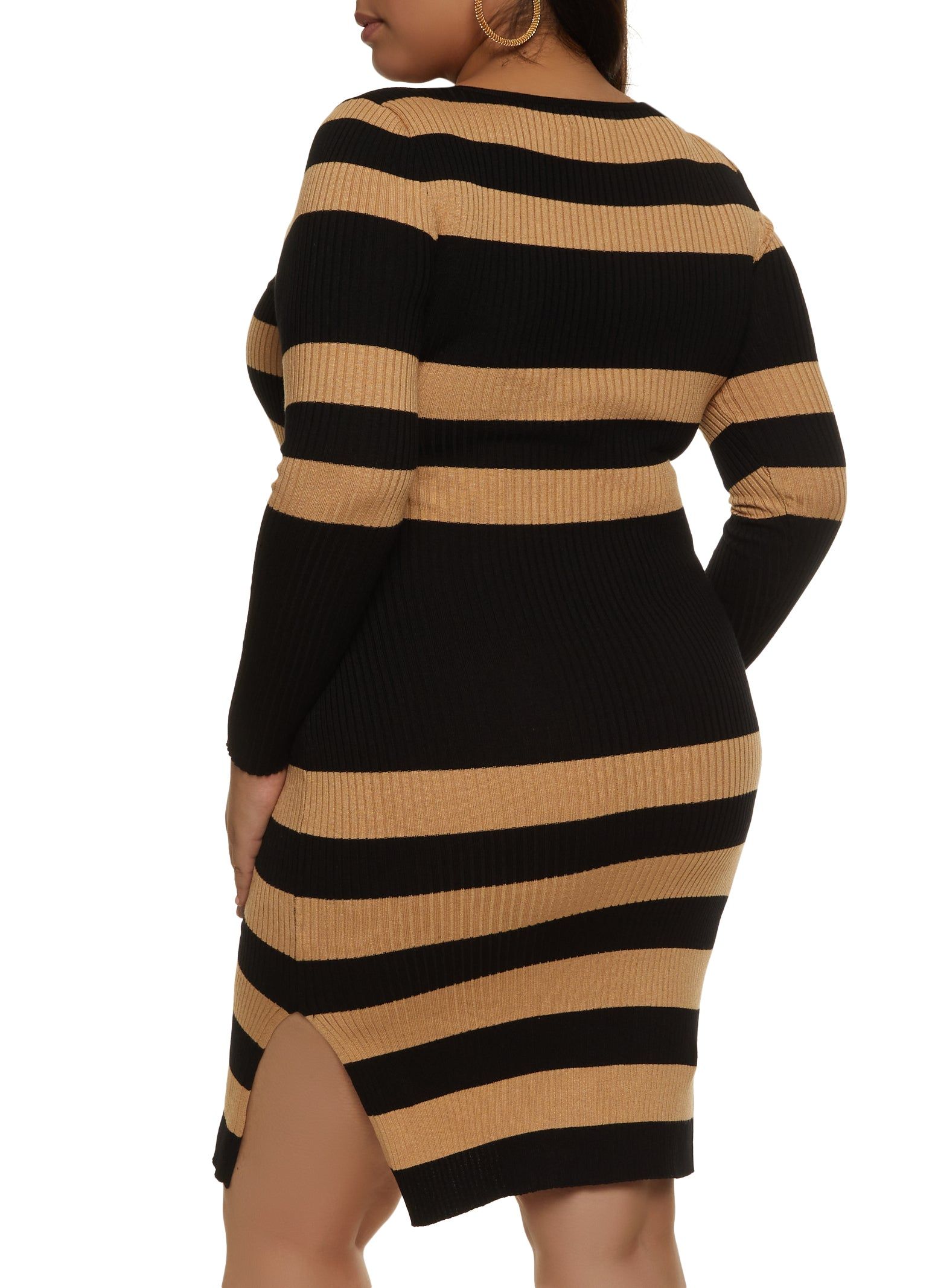 Plus Size Striped Chain Detail Sweater Dress sold by Rainbow product image thumbnail 3