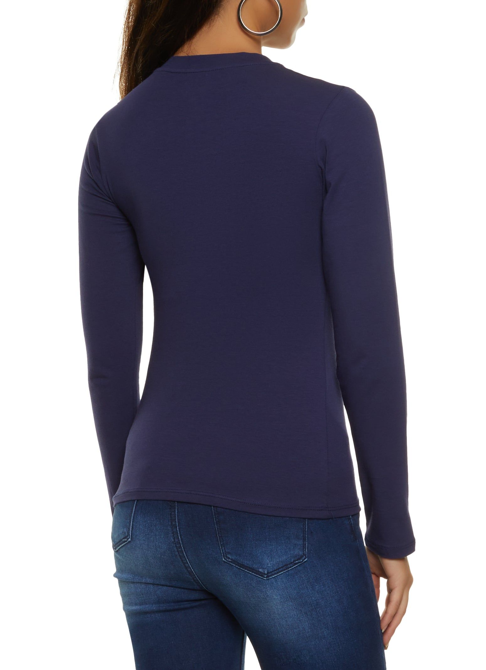 Basic Long Sleeve V Neck Top sold by Rainbow product image thumbnail 2