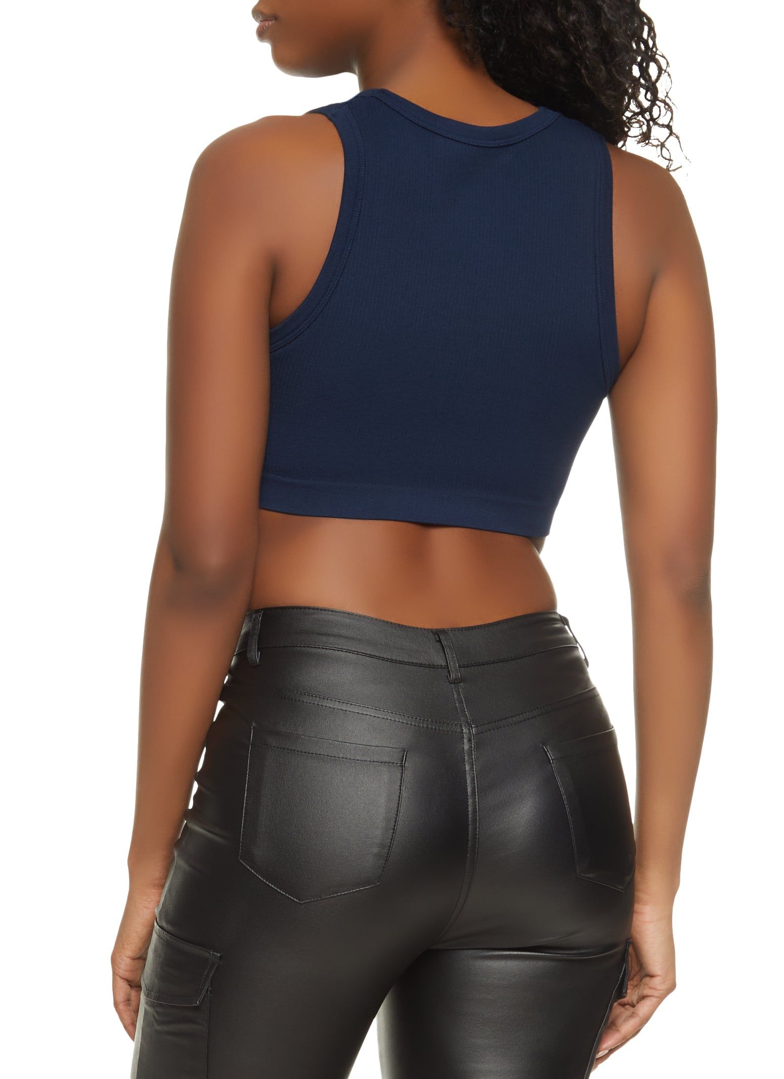 Ribbed High Neck Seamless Tank Top sold by Rainbow product image thumbnail 2