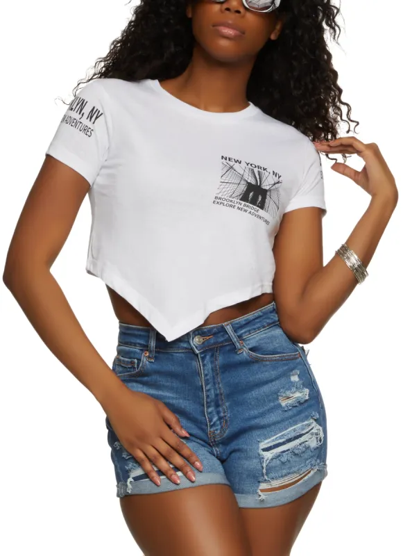 Brooklyn Bridge New York NY Hanky Hem Tee sold by Rainbow