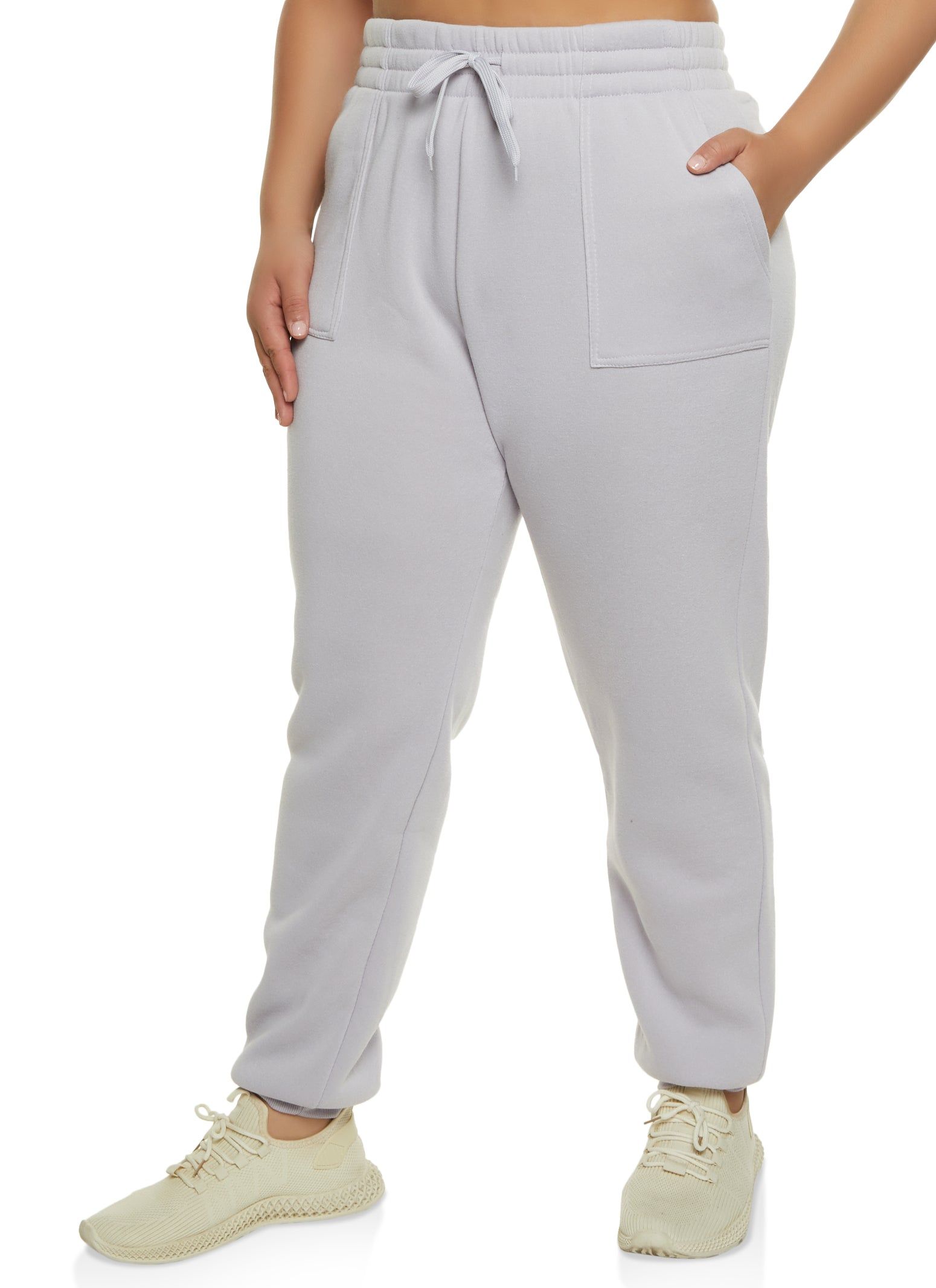 Plus Size Solid Fleece Joggers sold by Rainbow