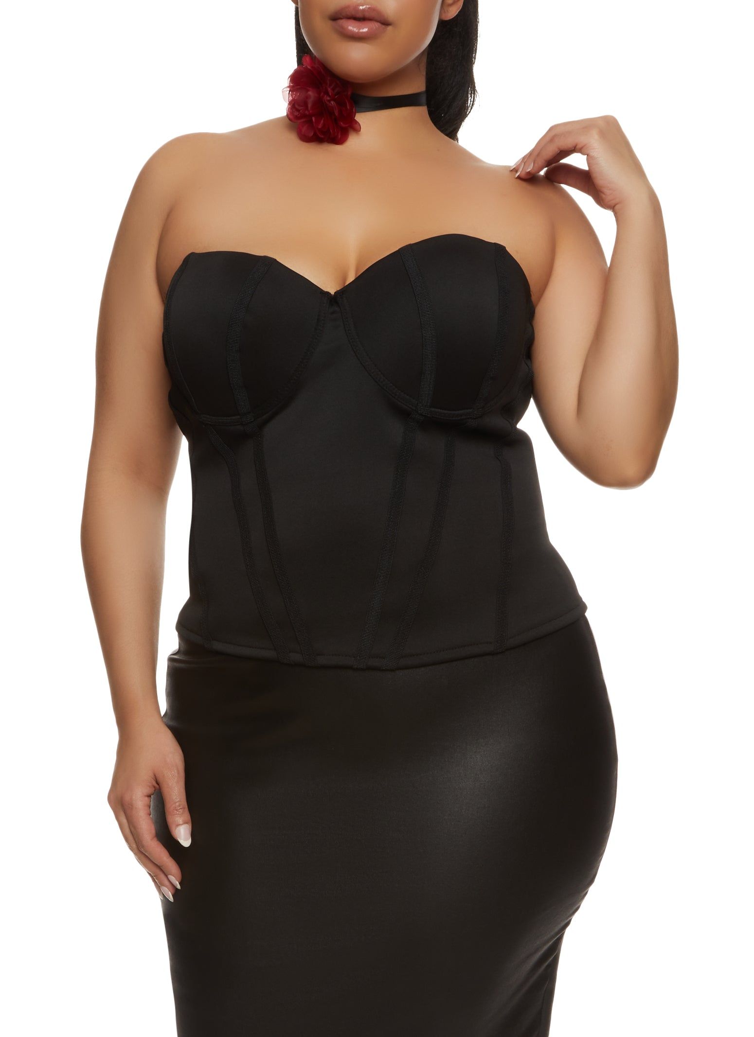 Plus Size Scuba Convertible Bustier Top sold by Rainbow product image thumbnail 2