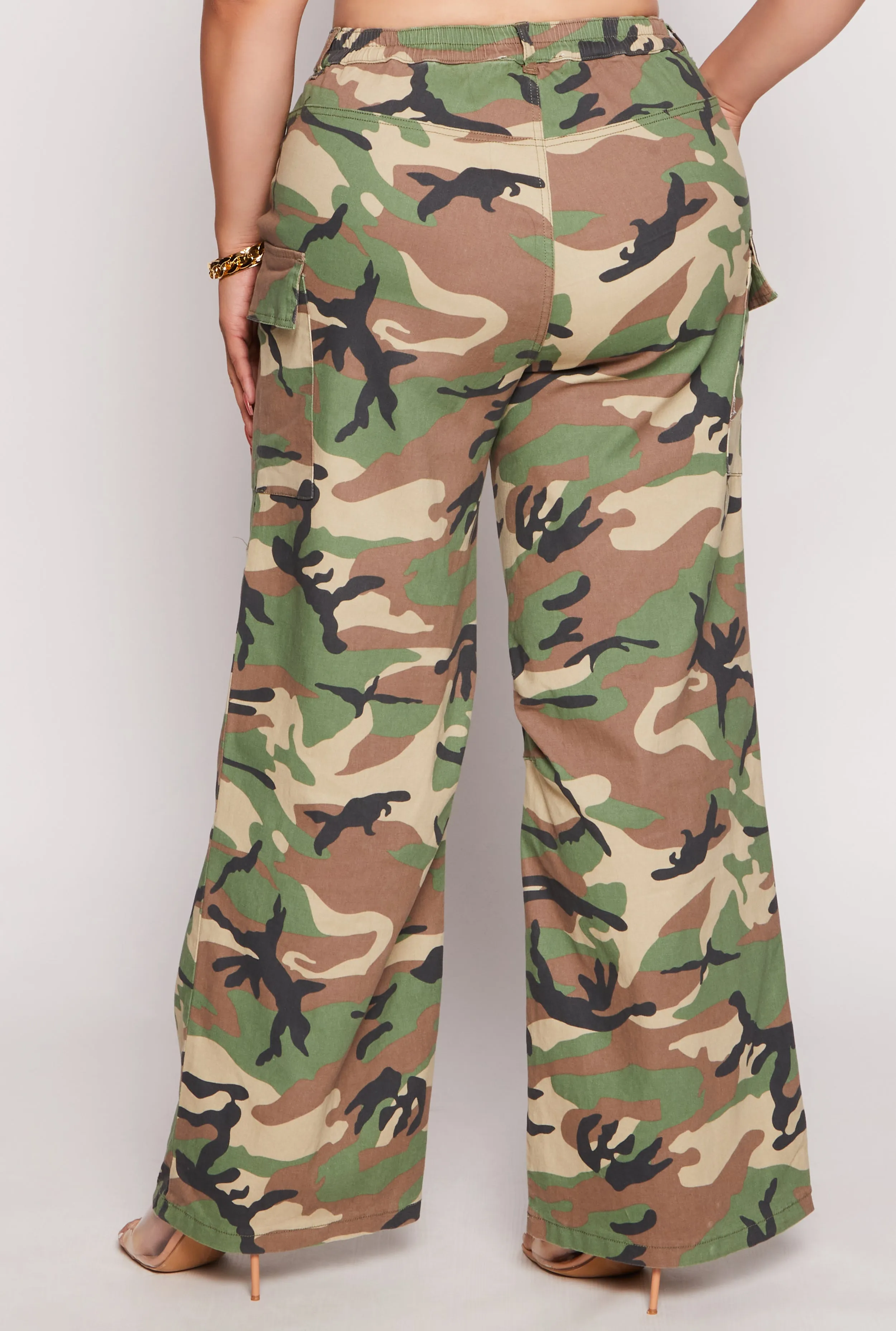 Plus Size Almost Famous Camo Wide Leg Cargo Pants sold by Rainbow product image thumbnail 3