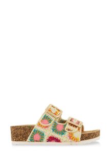Boho Crochet Platform Footbed Sandals sold by Rainbow
