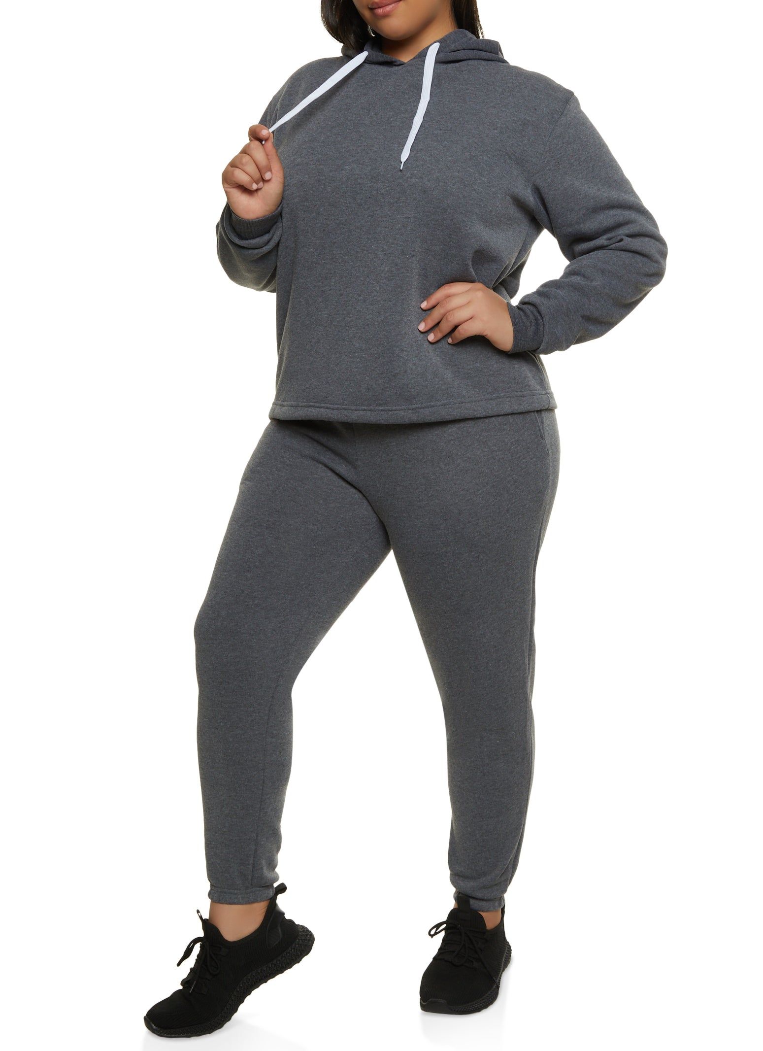 Plus Size Solid Pullover Hoodie sold by Rainbow product image thumbnail 2