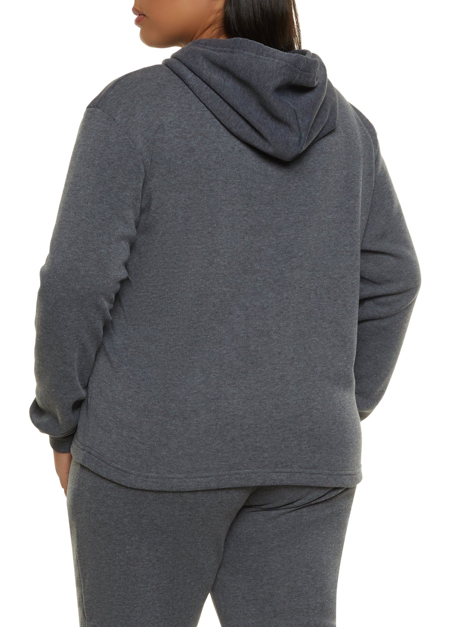 Plus Size Solid Pullover Hoodie sold by Rainbow product image thumbnail 3