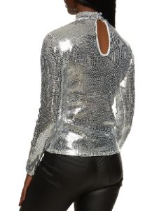 Sequin Mock Neck Top sold by Rainbow