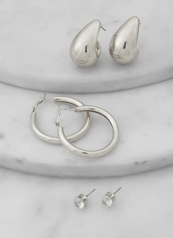 Metallic Assorted Earrings Trio sold by Rainbow