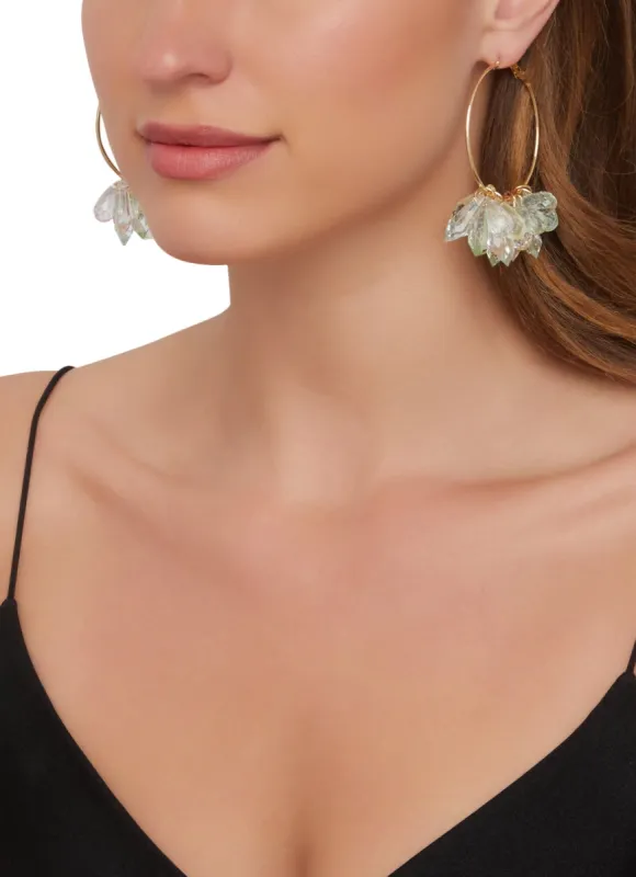 Beaded Dangle Hoop Earrings sold by Rainbow