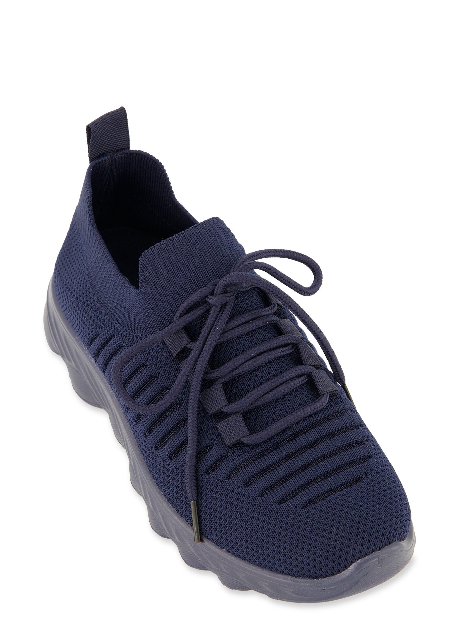 Textured Knit Lace Up Slip On Sneakers sold by Rainbow