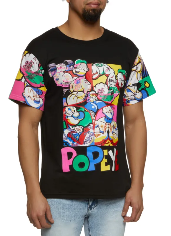 Mens Popeye Short Sleeve Graphic Tee sold by Rainbow