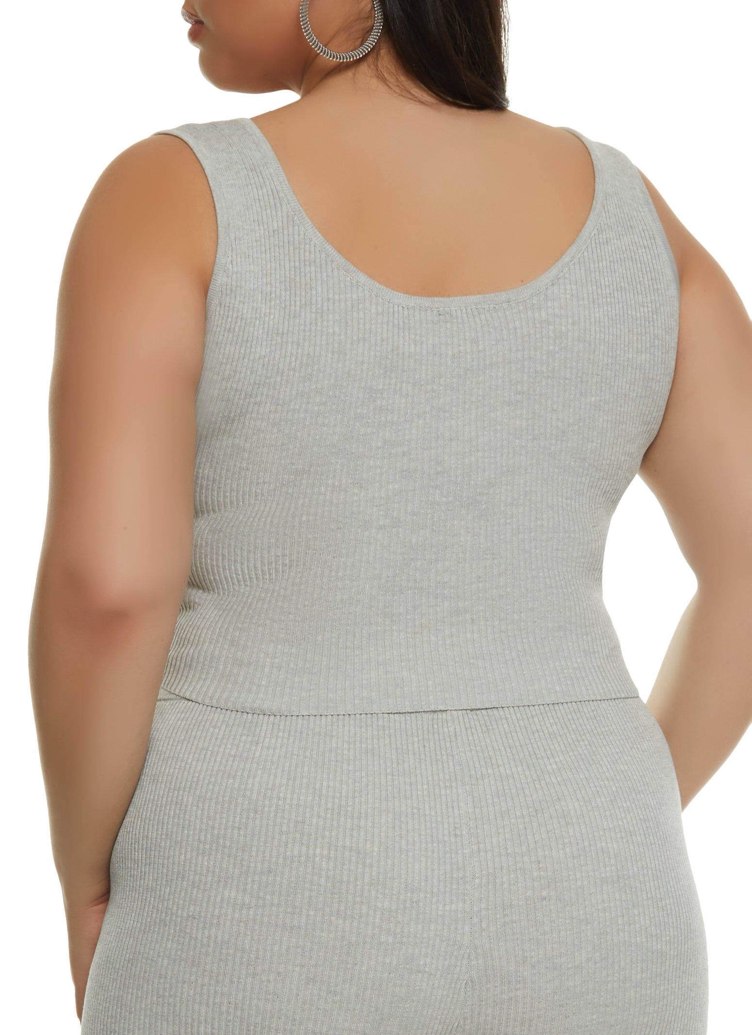 Plus Size Daisy Tie Front Cropped Tank Top sold by Rainbow product image thumbnail 3