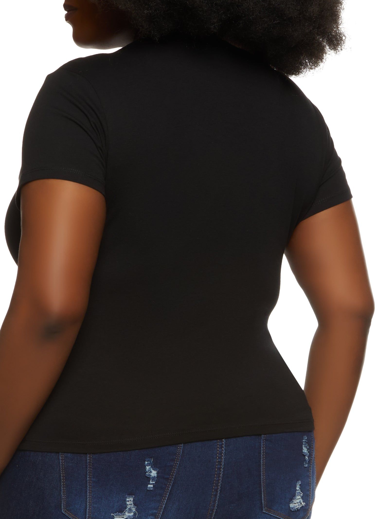 Plus Size Basic Crew Neck T Shirt sold by Rainbow product image thumbnail 2
