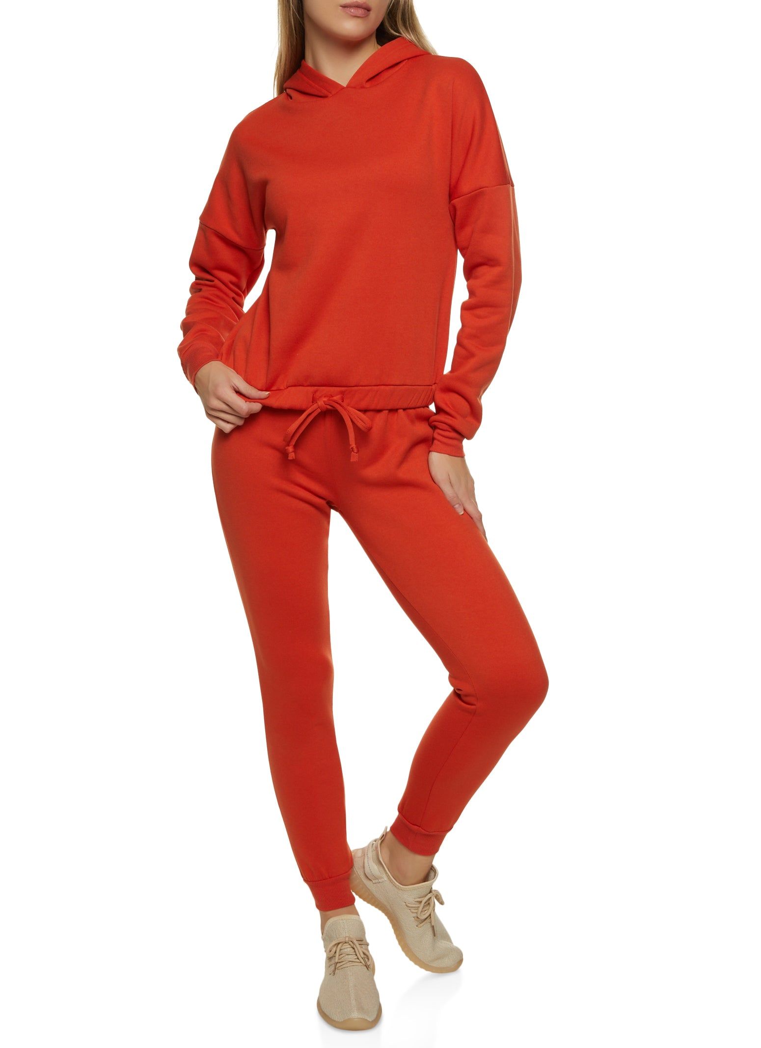 Fleece Faux Drawstring Pullover Hoodie sold by Rainbow product image thumbnail 2