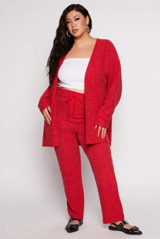 Plus Size Ribbed Knit Drawstring Pants sold by Rainbow