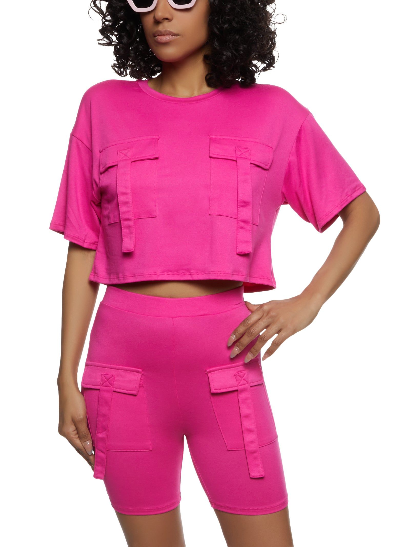 Cargo Pocket Detail Cropped T Shirt sold by Rainbow product image thumbnail 2