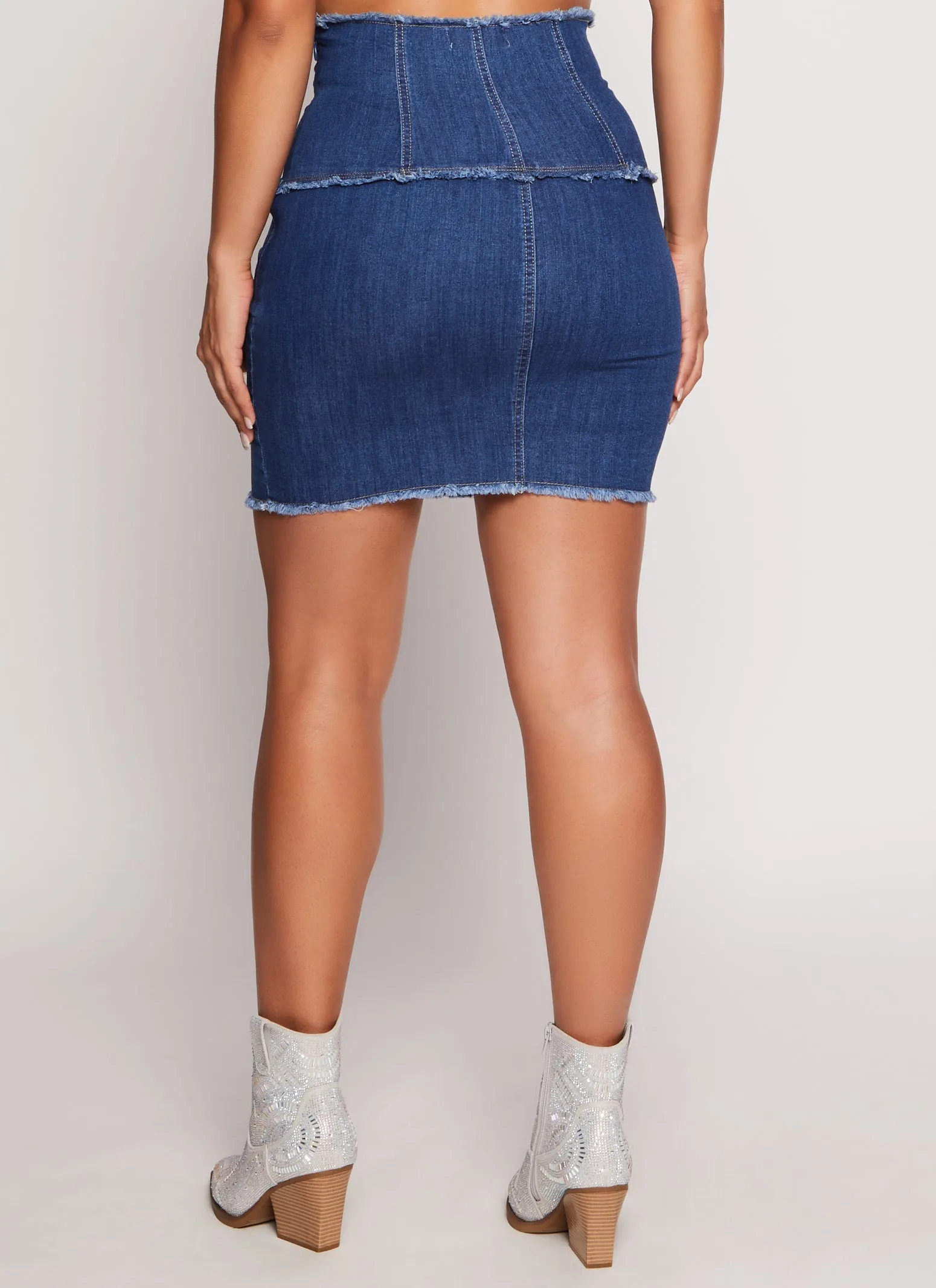 Lace Up High Waist Denim Skirt sold by Rainbow product image thumbnail 3