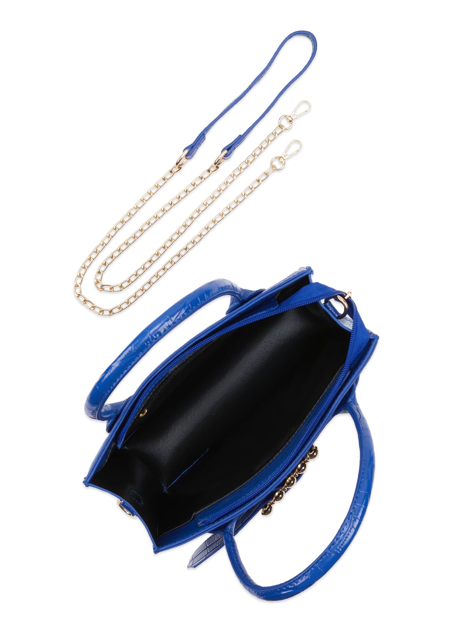 Faux Croc Leather Convertible Mini Handbag sold by Rainbow product image thumbnail 5