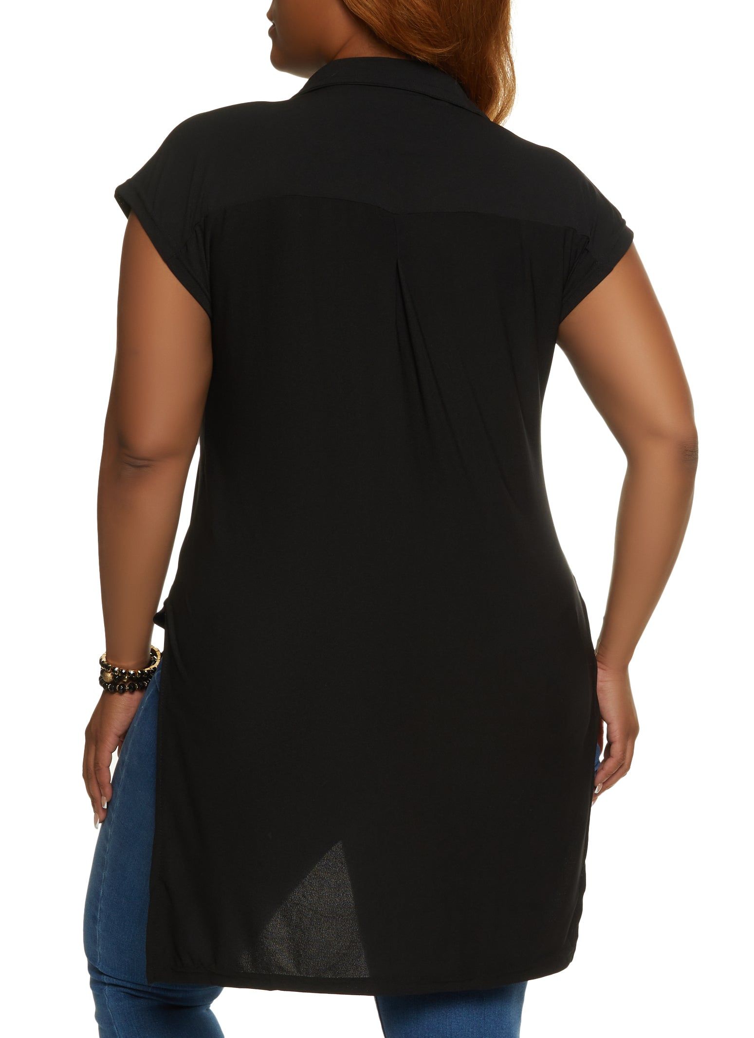 Plus Size Crepe Knit High Low Shirt sold by Rainbow product image thumbnail 2