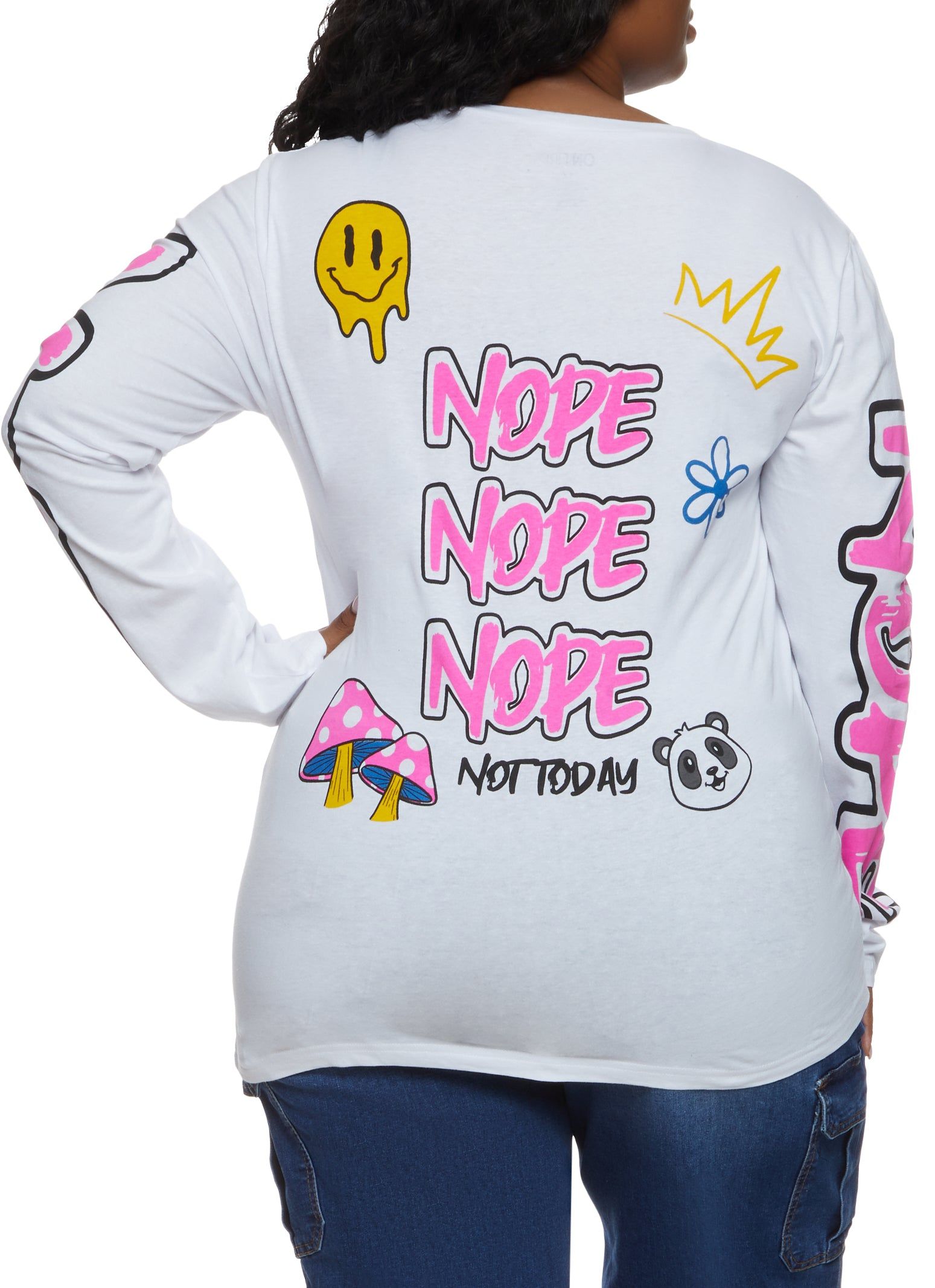 Plus Size Nope Not Today Graphic Tee sold by Rainbow product image thumbnail 2