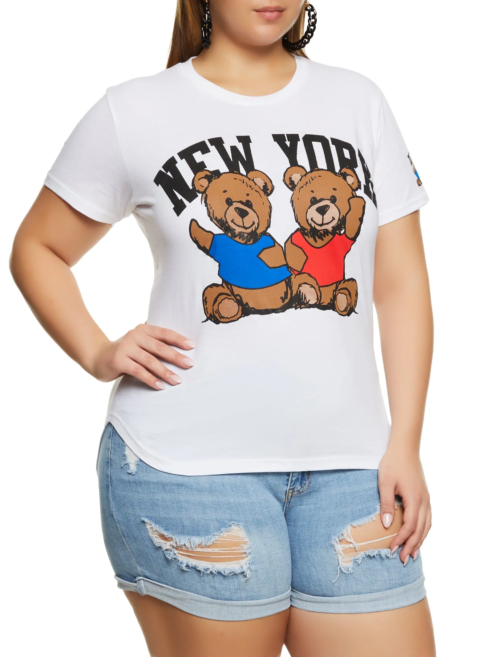 Plus Size New York Bear Graphic Tee sold by Rainbow