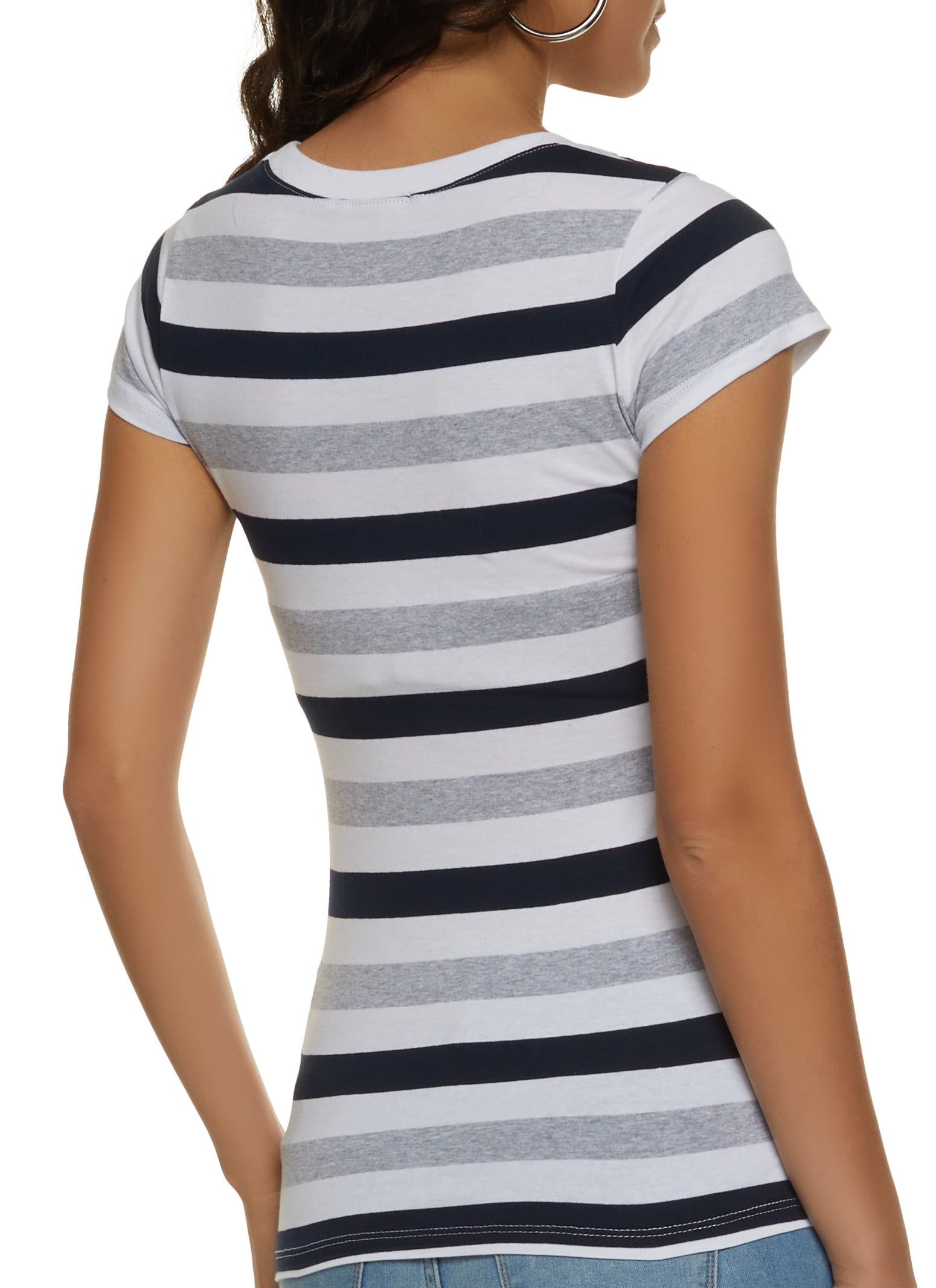 Basic Stripe Crew Neck Tee sold by Rainbow product image thumbnail 2