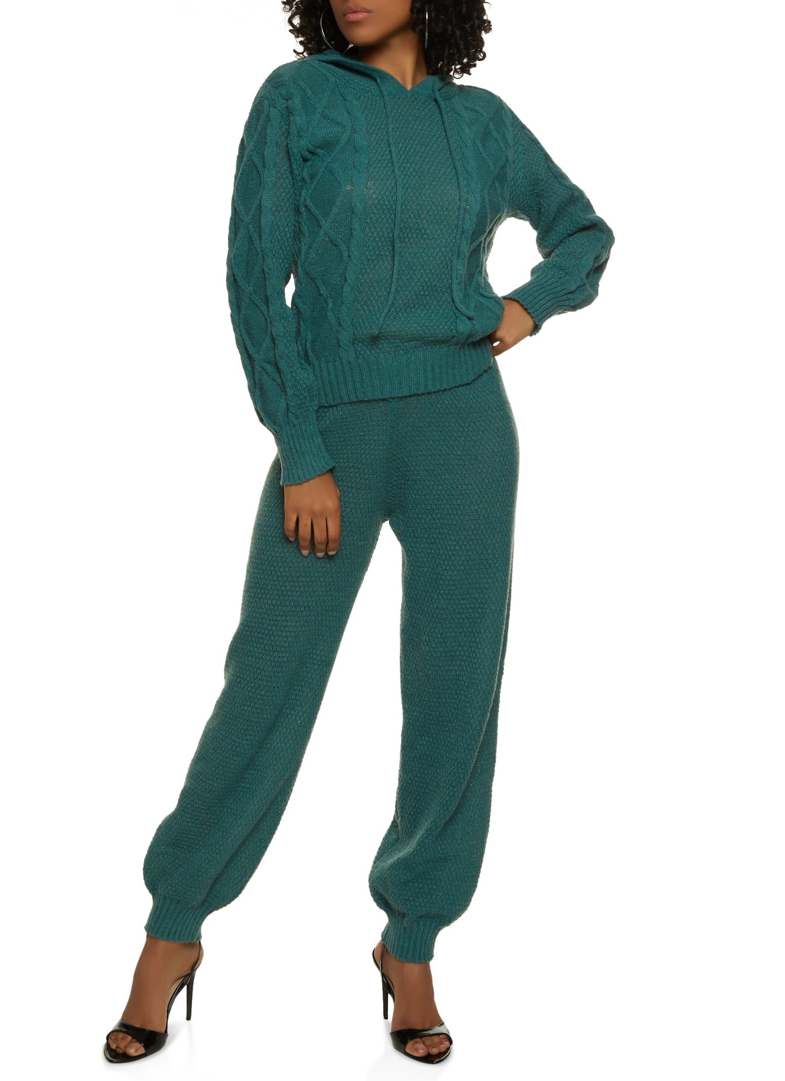 Cable Knit Pullover Hoodie sold by Rainbow product image thumbnail 2