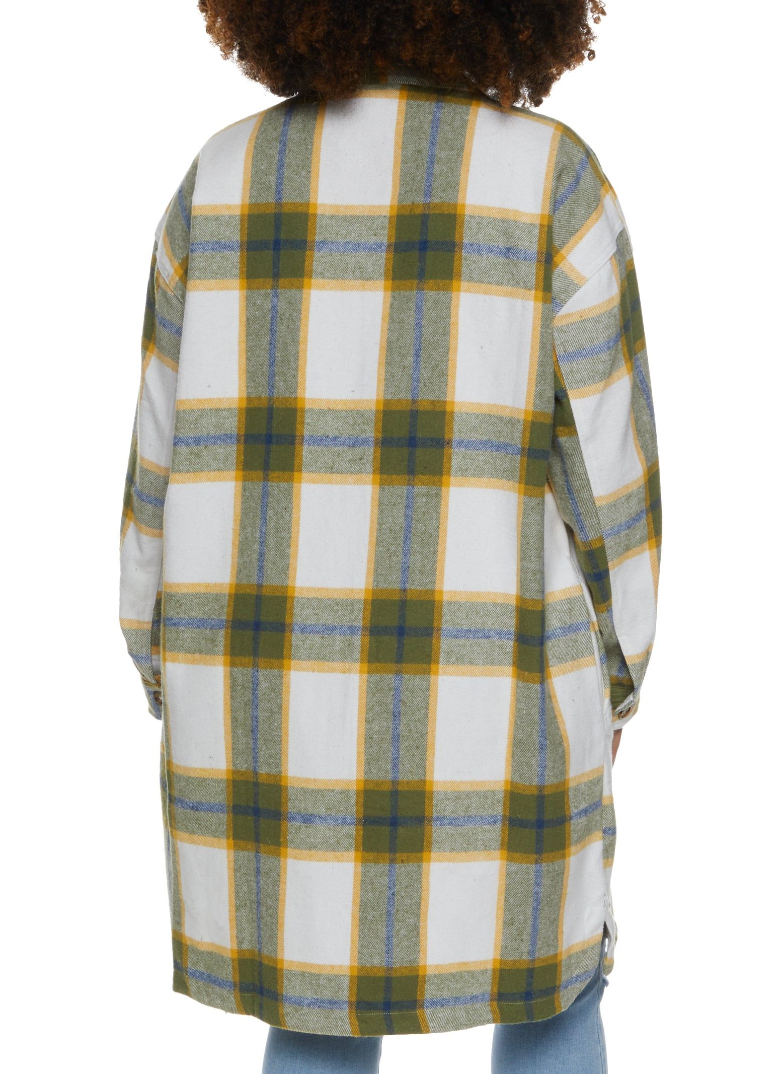 Plus Size Plaid Brushed Knit Long Line Shacket sold by Rainbow product image thumbnail 2