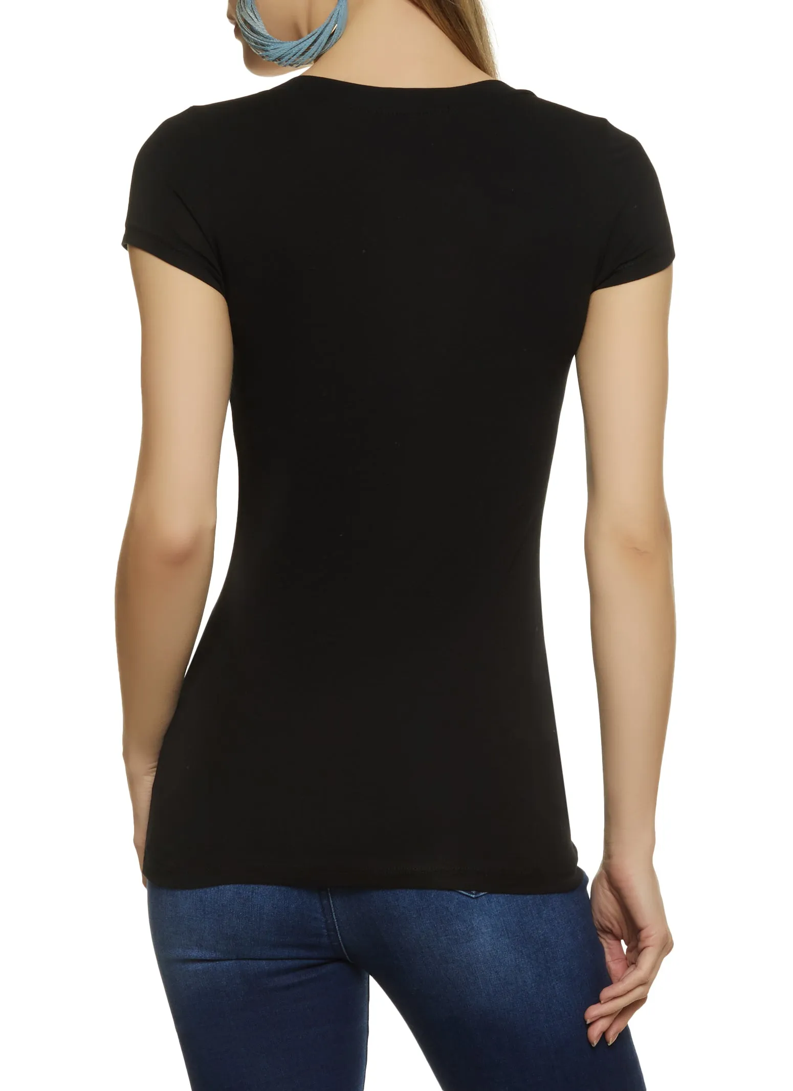 V Neck Short Sleeve T Shirt sold by Rainbow product image thumbnail 2