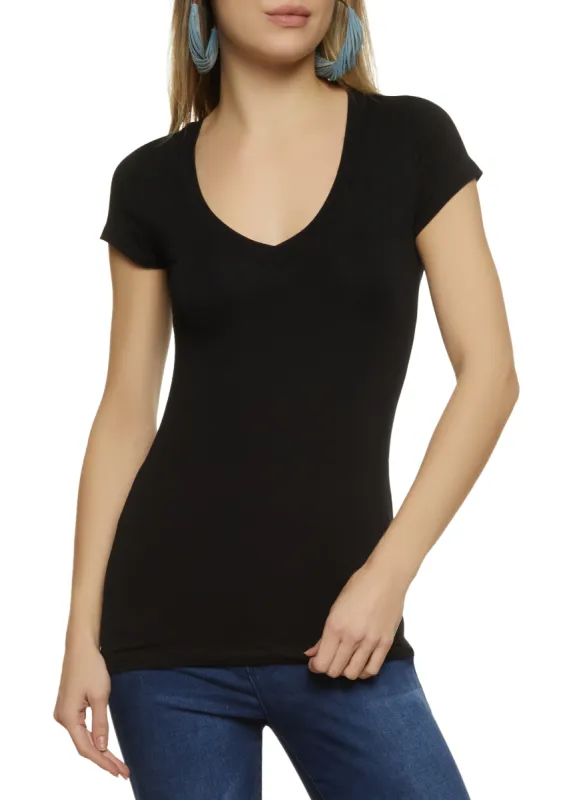 V Neck Short Sleeve T Shirt sold by Rainbow